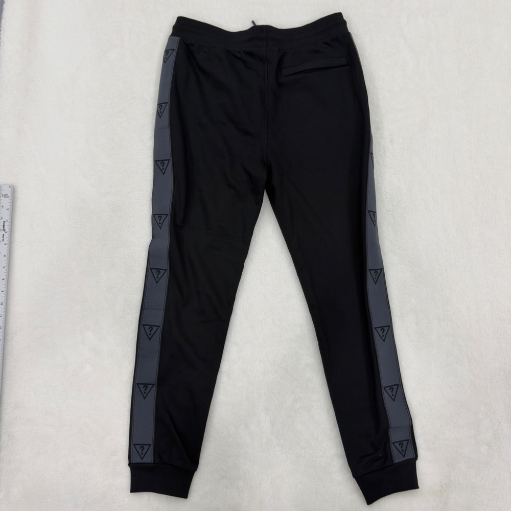 Guess Mens Chase Logo Jogger Pants Black Grey Side Tape X60BA2K2752 Small NWT